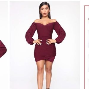 Burgundy Mini Dress